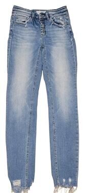 Bridge by GLY High Rise Skinny Jeans Women's Size 26 Distressed Button Fly
